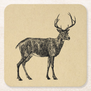 -deer-kunst geïllustreerd door deer kartonnen onderzetters