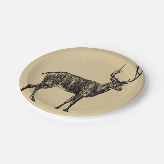 -deer-kunst geïllustreerd door deer papieren bordje (Gekanteld)