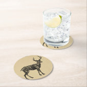 -deer-kunst geïllustreerd door deer ronde kartonnen onderzetter (Insitu)