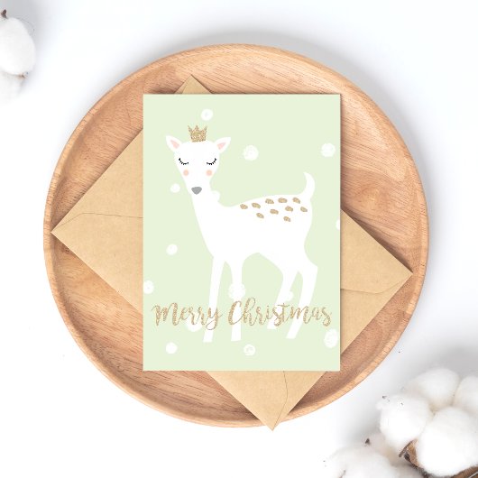 Deer - Kute Kerstmis Briefkaart