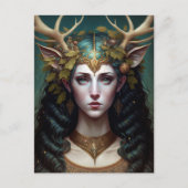 Deer Lady Fantasy Art Briefkaart (Voorkant)