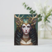 Deer Lady Fantasy Art Briefkaart (Staand voorkant)