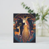 Deer Lady Fantasy Art Briefkaart (Staand voorkant)