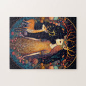 Deer Lady Fantasy Art Jigzaag Puzzle Legpuzzel (Horizontaal)