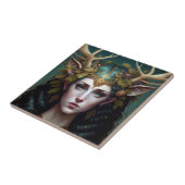 Deer Lady Fantasy Art-keramische Tegel Tegeltje (Zijkant)