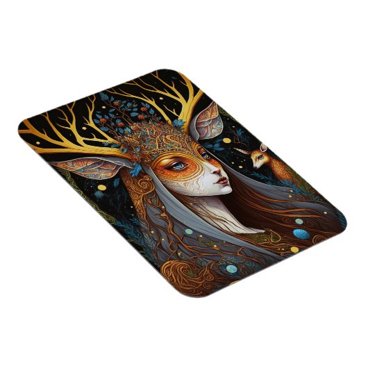 Deer Lady Fantasy Art Magneet (Rechterzijde)