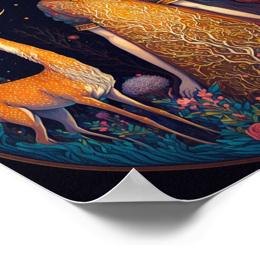 Deer Lady Fantasy Art Poster (Hoek)