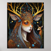 Deer Lady Fantasy Art Poster (Voorkant)