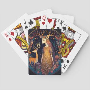 Deer Lady Fantasy Art-speelkaarten Pokerkaarten