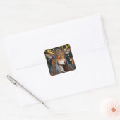Deer Lady Fantasy Art Vierkante Sticker (Envelop)