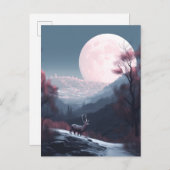 Deer Landscape Fantasy Whimsical Surreal Briefkaart (Voorkant / Achterkant)