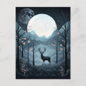 Deer Landscape Fantasy Whimsical Surreal Briefkaart (Voorkant)