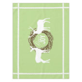 Deer Light Green Peace Joy Wreater Tablecloth Tafelkleed (Voorkant)