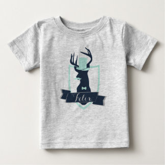 Deer Little Man, Custom, Baby Football Bodysuit