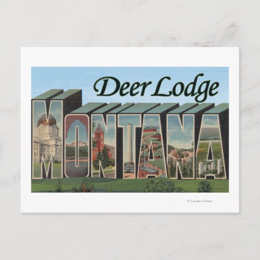 Deer Lodge, Montana - Grote letterscènes Briefkaart (Voorkant)