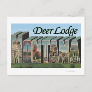 Deer Lodge, Montana - Grote letterscènes Briefkaart