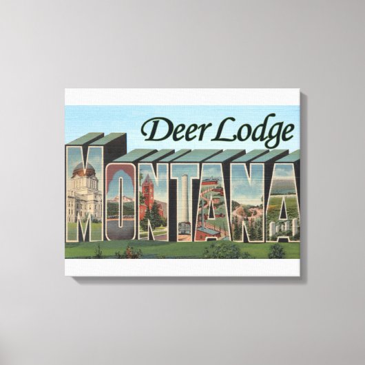 Deer Lodge, Montana - Grote letterscènes Canvas Afdruk (Voorkant)