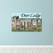 Deer Lodge, Montana - Grote letterscènes Canvas Afdruk (Insitu (Houten vloer))