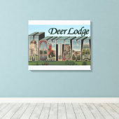Deer Lodge, Montana - Grote letterscènes Canvas Afdruk (Insitu (Houten vloer))