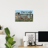 Deer Lodge, Montana - Grote letterscènes Poster (Thuiskantoor)