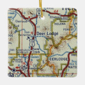 Deer Lodge MT  kaart Keramisch Ornament (Voorkant)