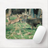 Deer loopt in het bos muismat (Met muis)