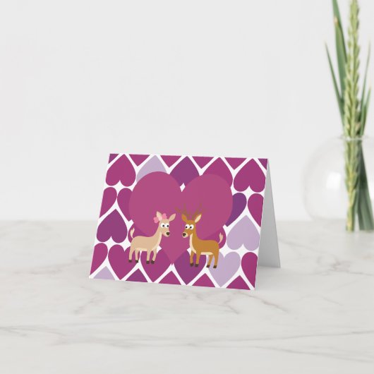 Deer Love Feestdagen Kaart (Voorkant)