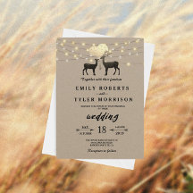 Deer Love Woodland Deer Strings of Light Wedding