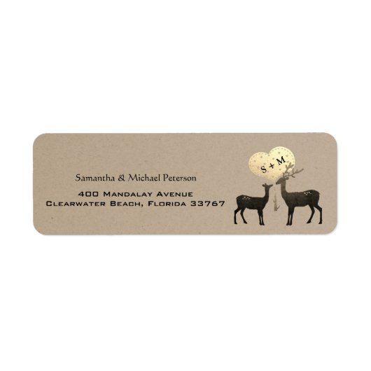 Deer Love Woodland Deer Wedding Custom Etiket (Voorkant)