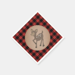 Deer Lumberjack Pset Baby shower Napkins Servetten