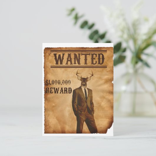 Deer Man wordt gezocht Briefkaart (Staand voorkant)