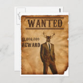 Deer Man wordt gezocht Briefkaart (Voorkant / Achterkant)