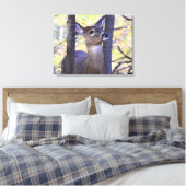 Deer Meeting in de Bossen Canvas Afdruk (Insitu (Slaapkamer))
