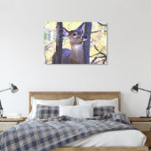Deer Meeting in de Bossen Canvas Afdruk (Insitu (Slaapkamer))