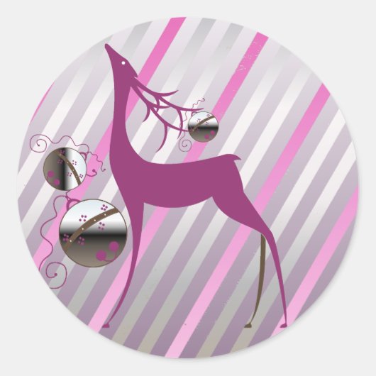 Deer Merry en Bright Round Sticker (Voorkant)
