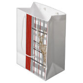Deer Merry kerstcadeautassen Medium Cadeauzakje (Voorkant Gekanteld)