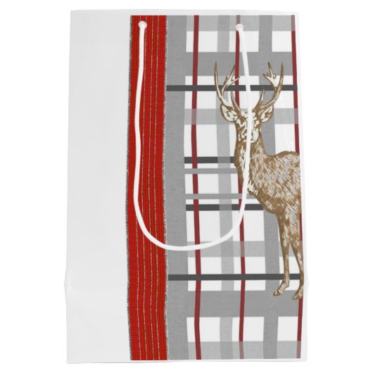 Deer Merry kerstcadeautassen Medium Cadeauzakje (Achterkant)