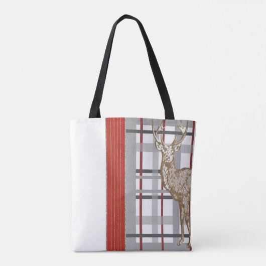 Deer Merry Kerstmis Canvas tassen (Achterkant)