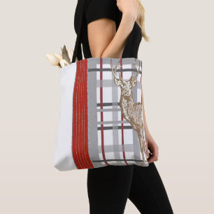 Deer Merry Kerstmis Canvas tassen