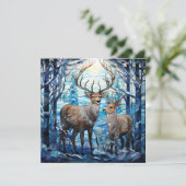 Deer Merry-Wenskaart voor Kerstmis Feestdagenkaart (Staand voorkant)