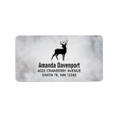 Deer met Antlers Black Silhouette Etiket (Voorkant)