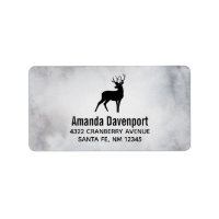 Deer met Antlers Black Silhouette