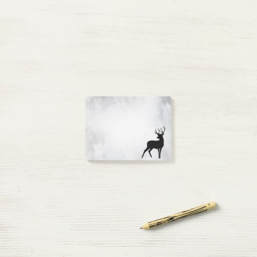 Deer met Antlers Black Silhouette Post-it® Notes (Op bureau)