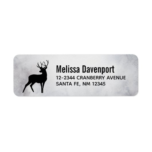 Deer met Antlers Black Silhouette Rustic Etiket (Voorkant)