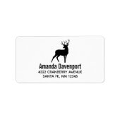 Deer met Antlers Black Silhouette Rustic Etiket (Voorkant)