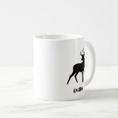Deer met Antlers Black Silhouette Rustic Koffiemok (Voorkant rechts)