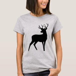 Deer met Antlers Black Silhouette T-shirt