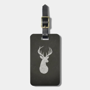 Deer met Antlers Chalk Drawing Bagagelabel