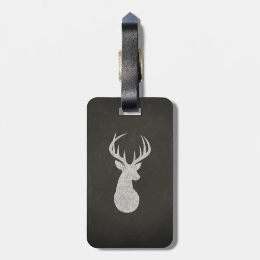 Deer met Antlers Chalk Drawing Bagagelabel (Achterkant verticaal)