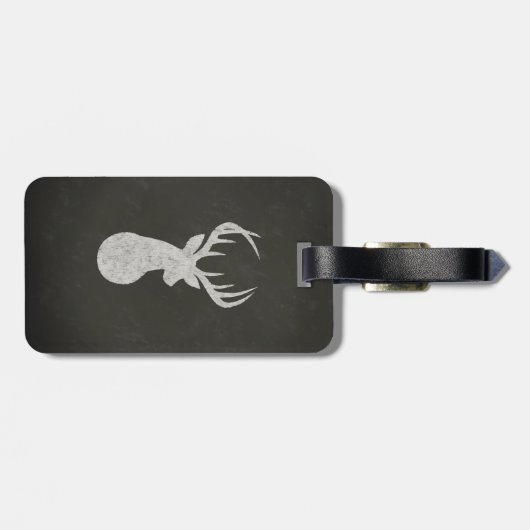Deer met Antlers Chalk Drawing Bagagelabel (Achterkant horizontaal)
